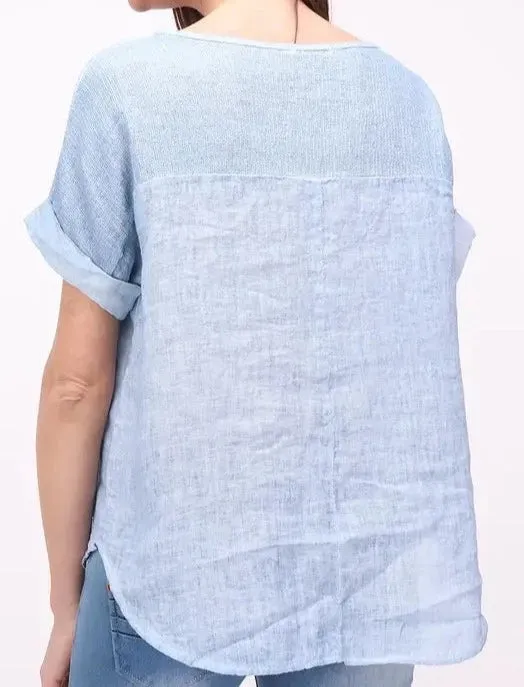 651 Textured Linen Gauze Top,Women Wear