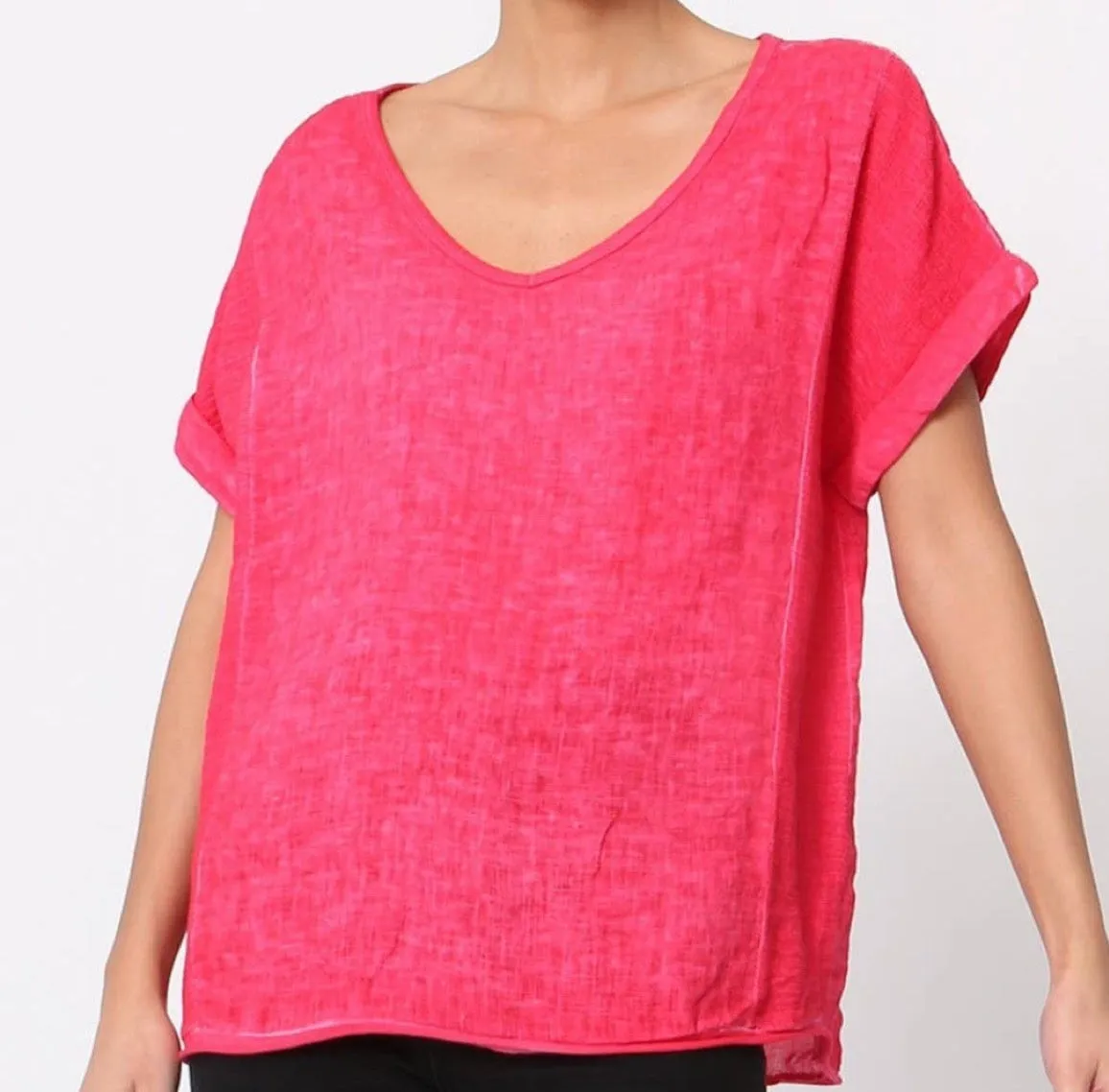 651 Textured Linen Gauze Top,Women Wear