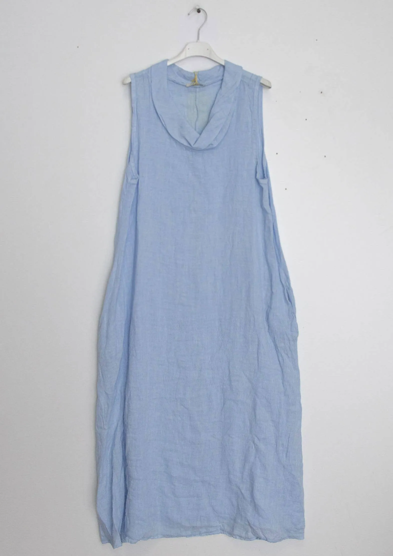 72078L Cowl Dress Linen,Women Wear