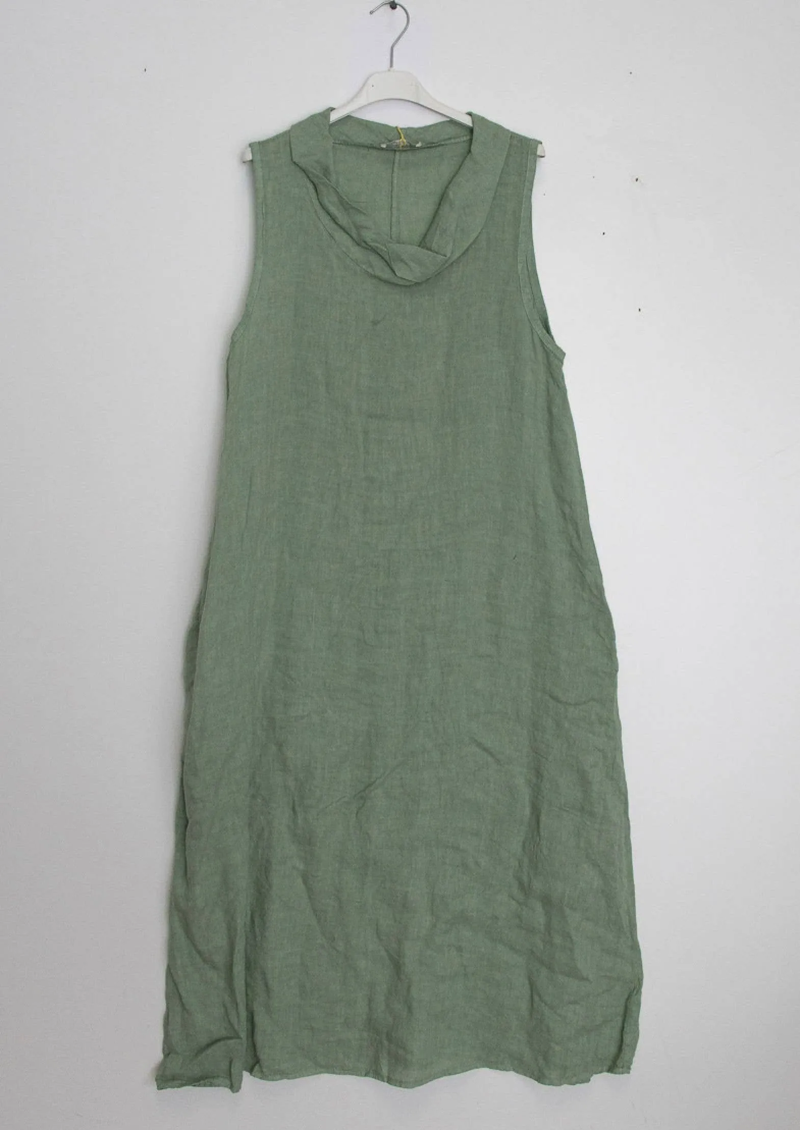 72078L Cowl Dress Linen,Women Wear