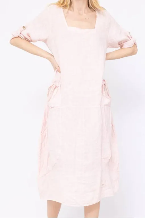 7697 Linen Solid Colette Dress,Women Wear