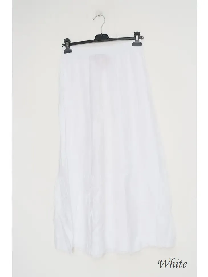 8348 Tiered Linen Skirt,Women Wear