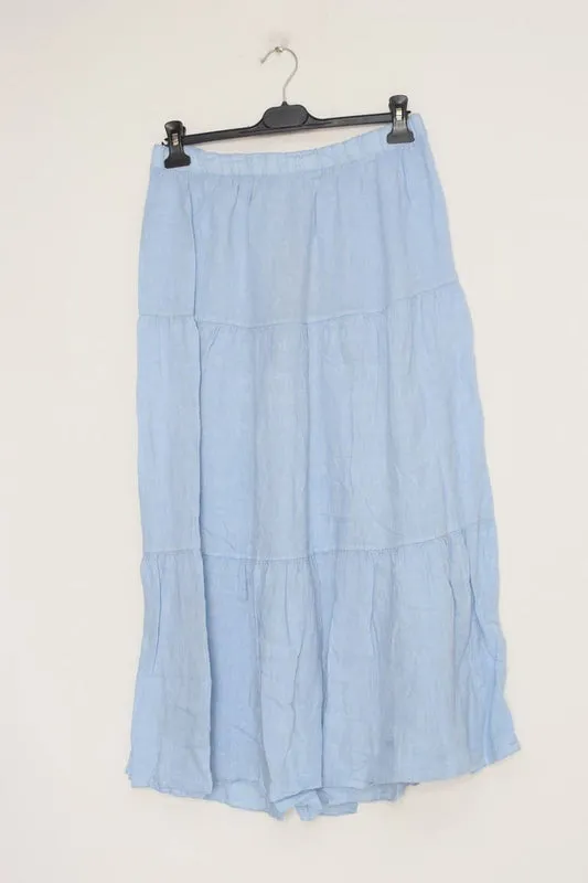 8348 Tiered Linen Skirt,Women Wear