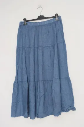 8348 Tiered Linen Skirt,Women Wear