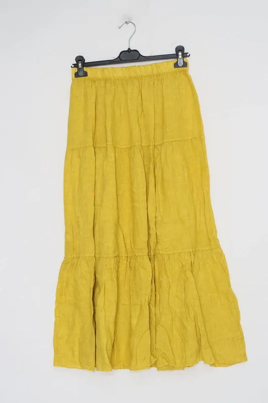 8348 Tiered Linen Skirt,Women Wear
