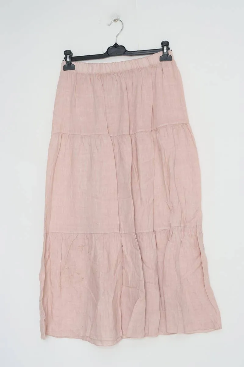 8348 Tiered Linen Skirt,Women Wear