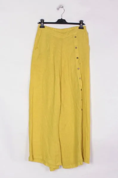 9320 Buttonside Pants 100% Linen,Women Wear