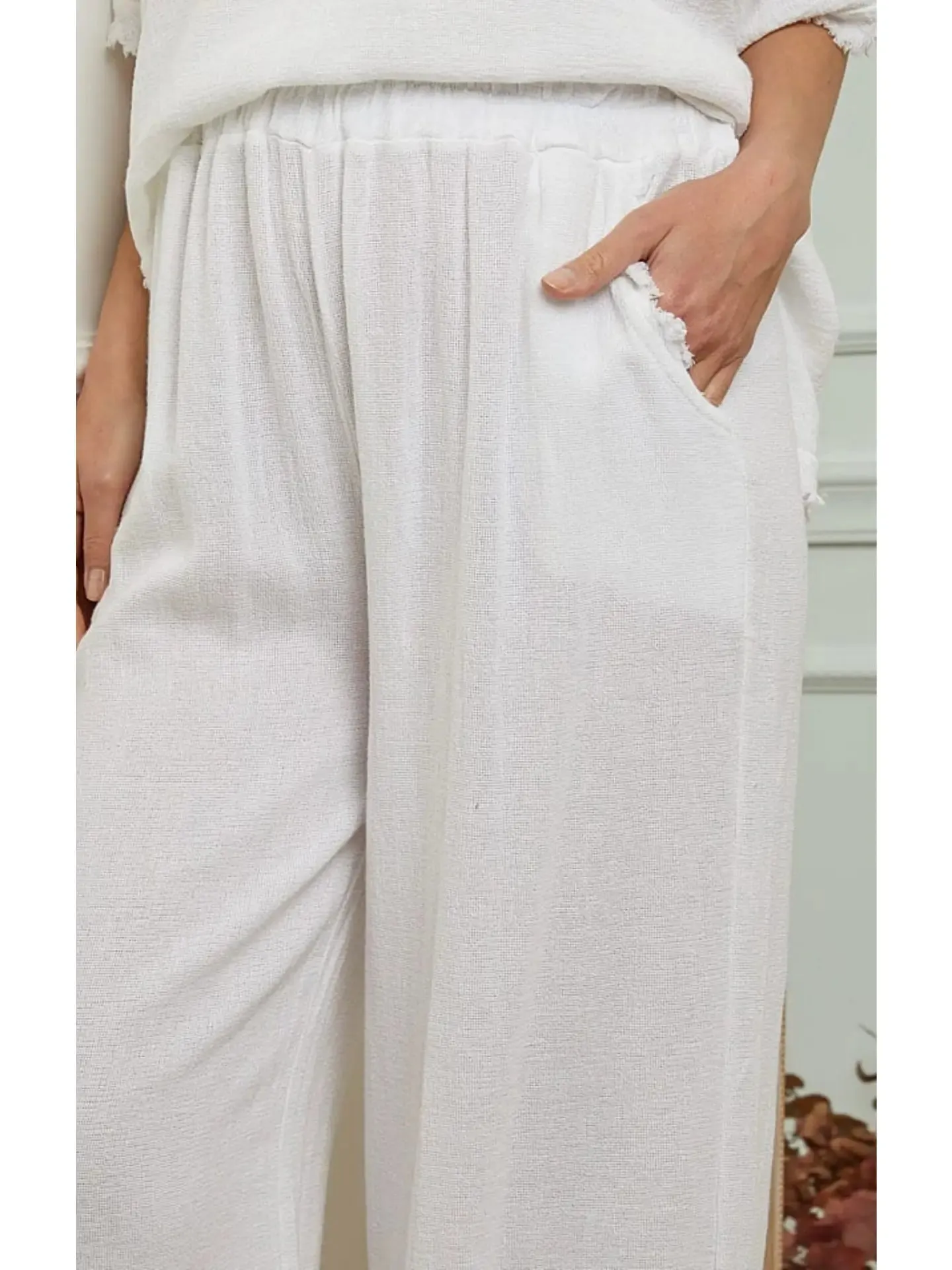 9339 Linen Cotton Blend Pant,Women Wear