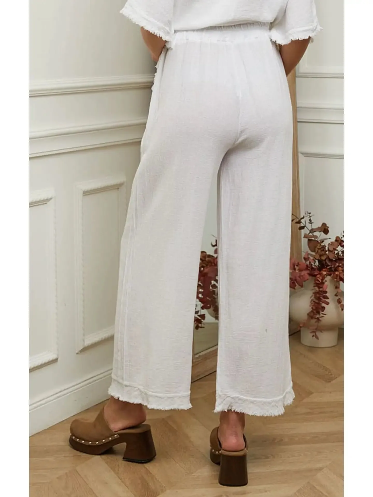 9339 Linen Cotton Blend Pant,Women Wear