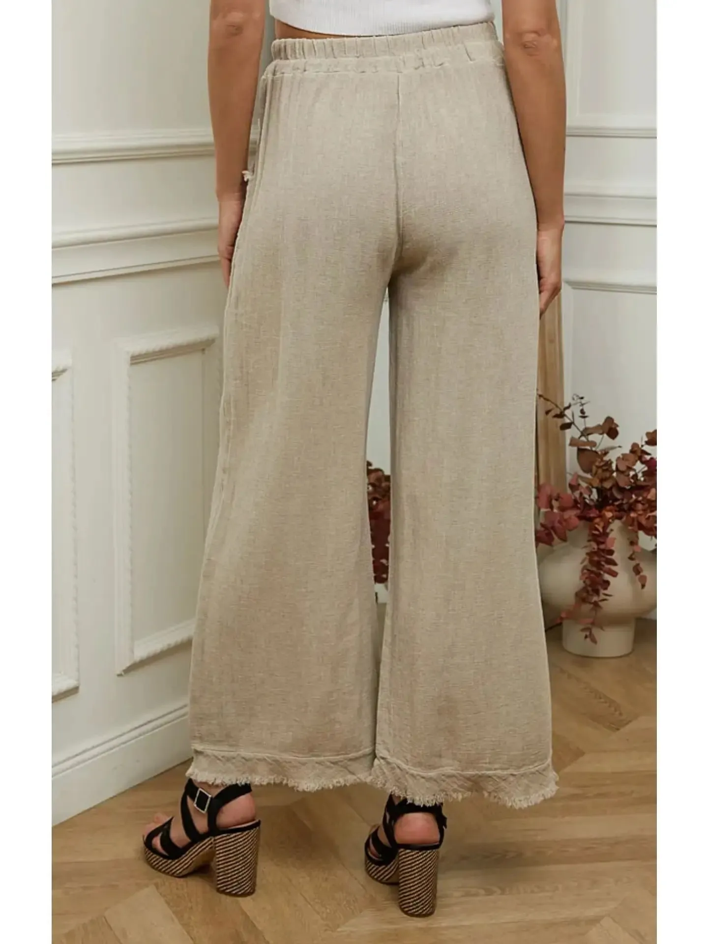 9339 Linen Cotton Blend Pant,Women Wear