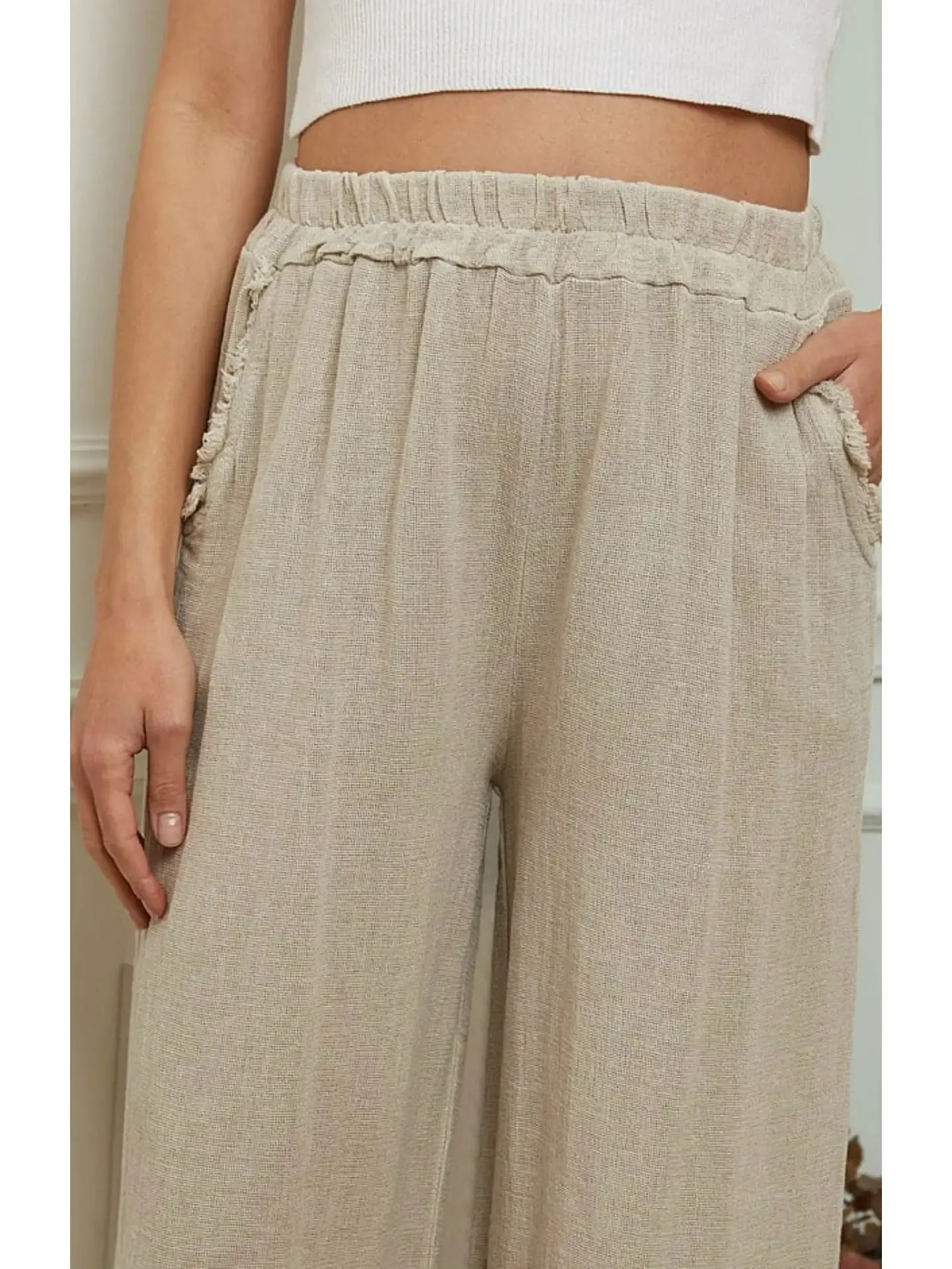 9339 Linen Cotton Blend Pant,Women Wear