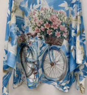 ART LAYERING SWEATER BLUE BIKE ZA,Women Wear
