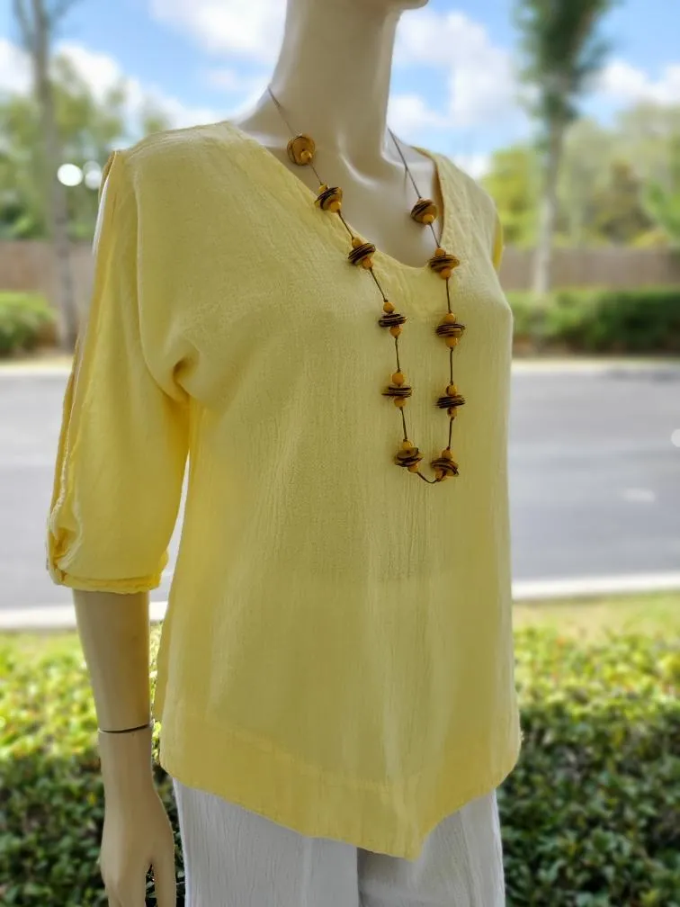Barbara Top, Our Cut-Out 3/4 Sleeve Top,Women Wear