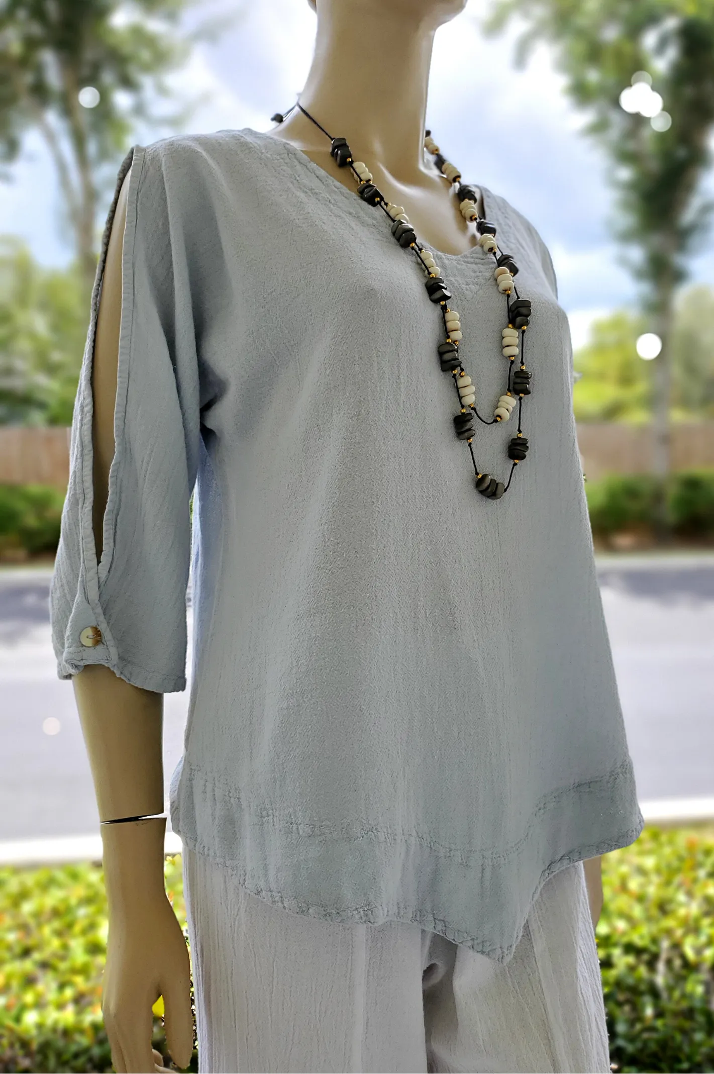 Barbara Top, Our Cut-Out 3/4 Sleeve Top,Women Wear