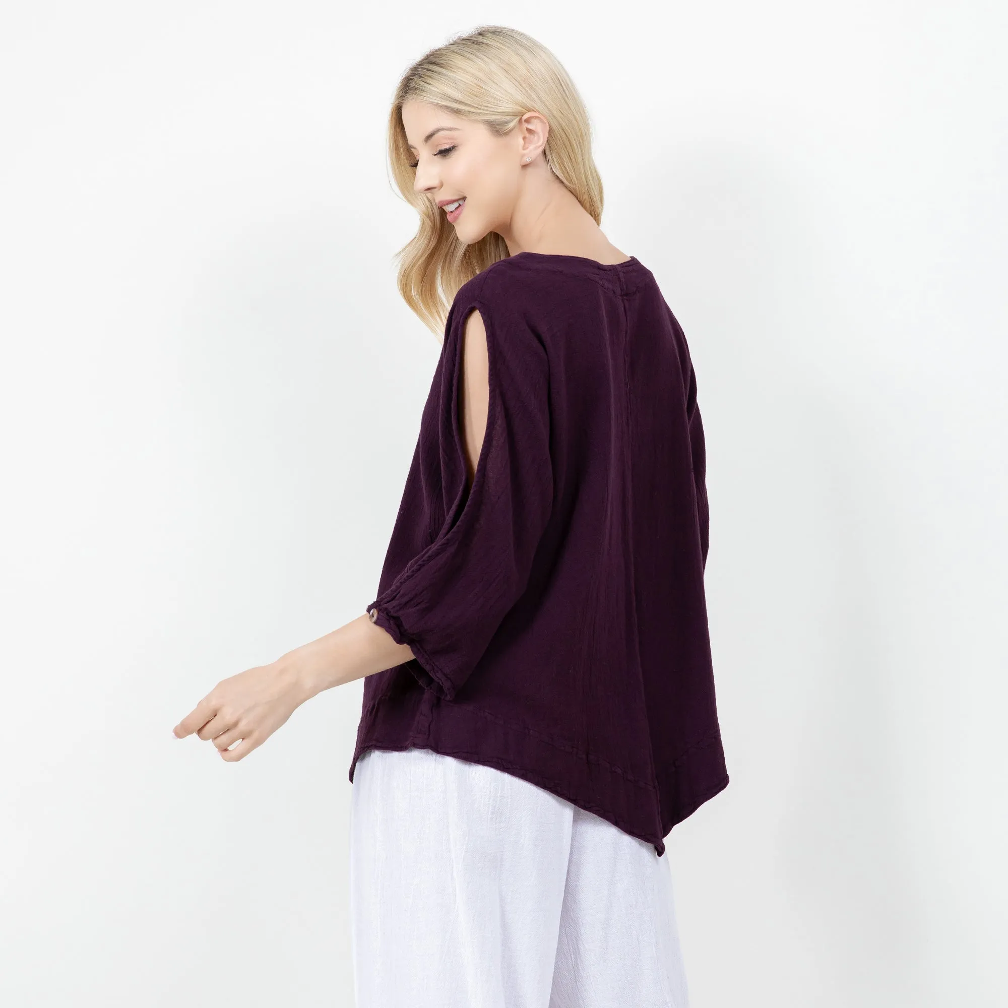 Barbara Top, Our Cut-Out 3/4 Sleeve Top,Women Wear