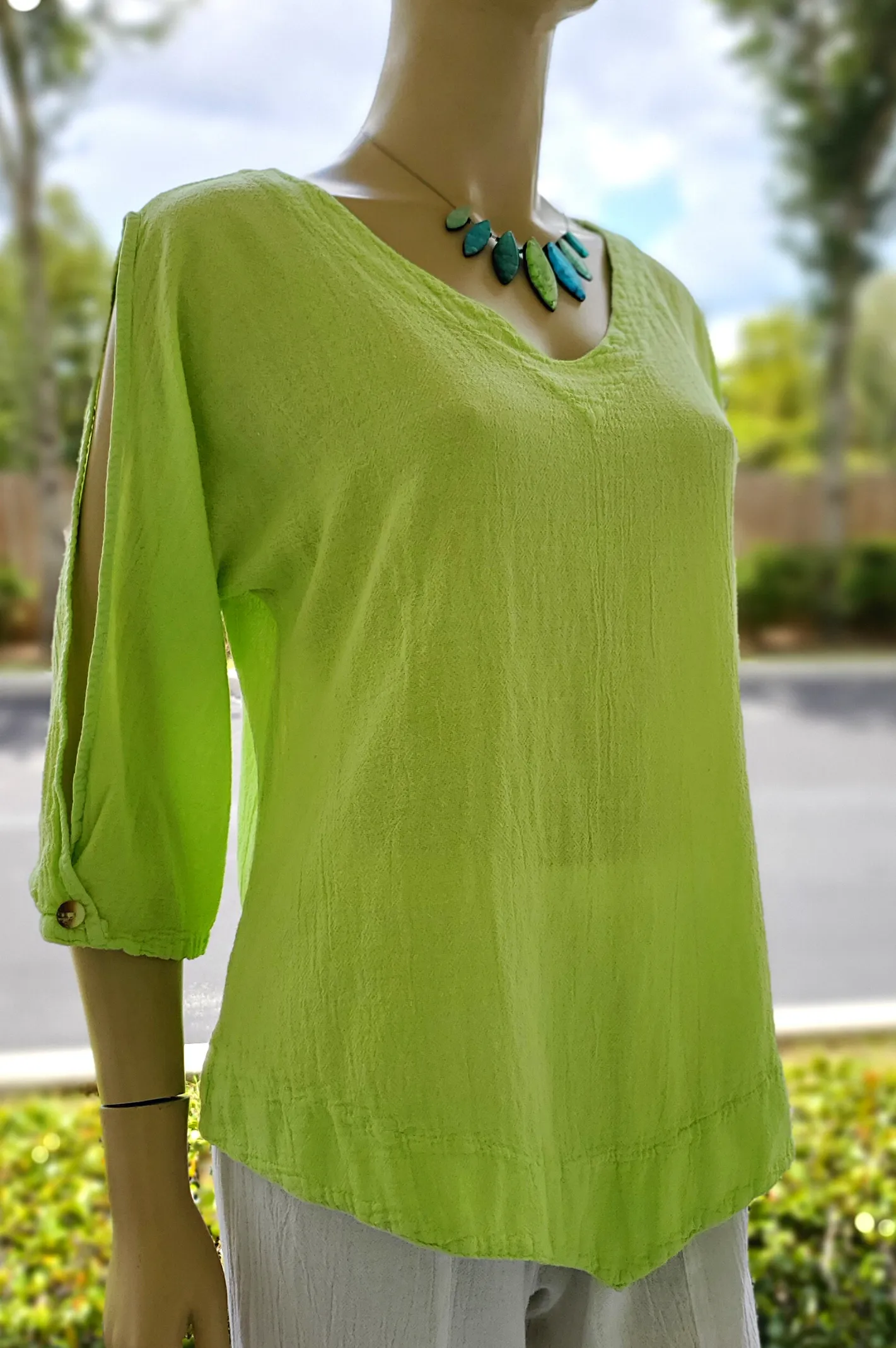 Barbara Top, Our Cut-Out 3/4 Sleeve Top,Women Wear