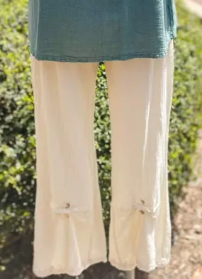 Bebe Cotton Gauze Pant with Button Details,Women Wear