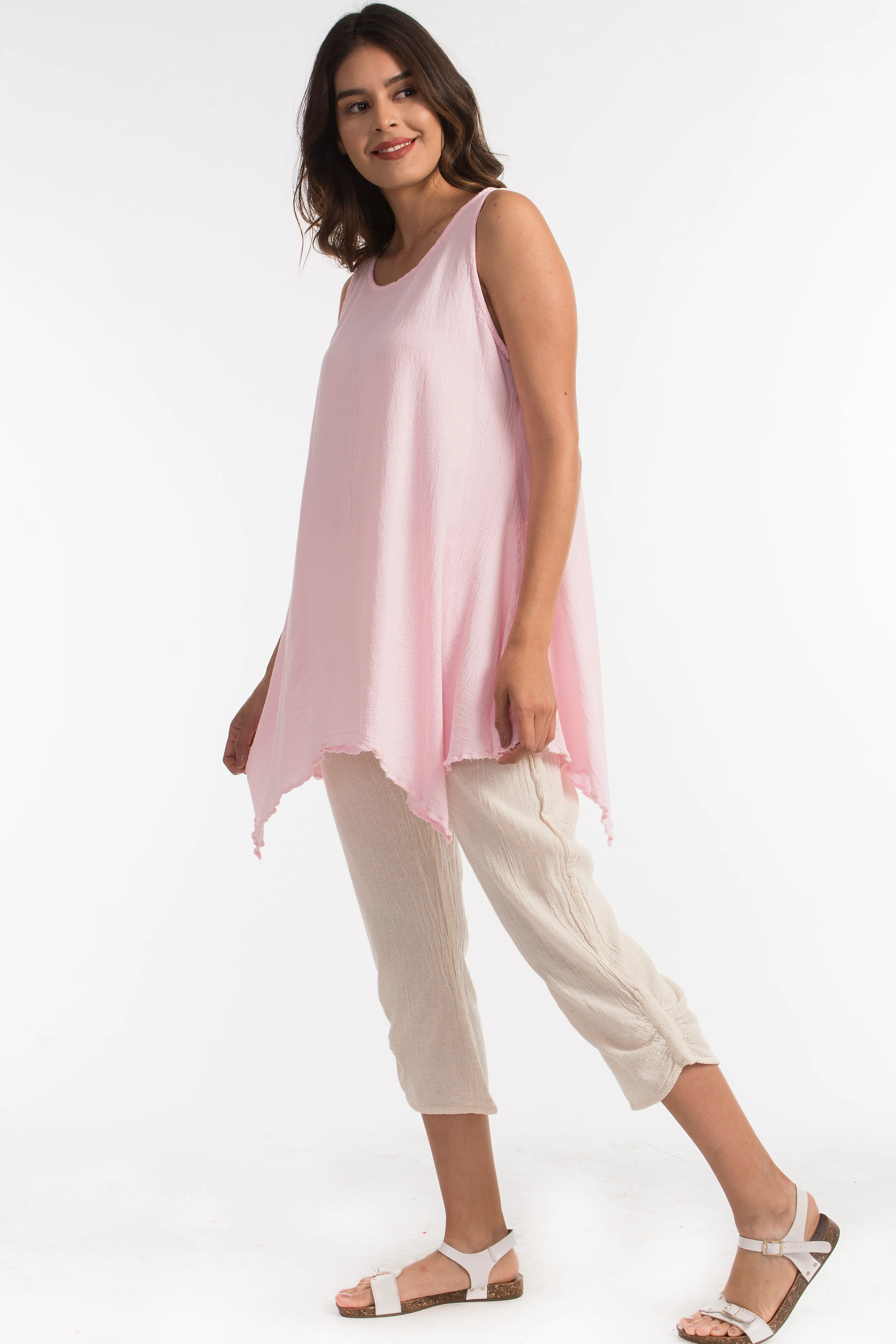 Becky Legging Capris 100% Cotton Gauze,Women Wear