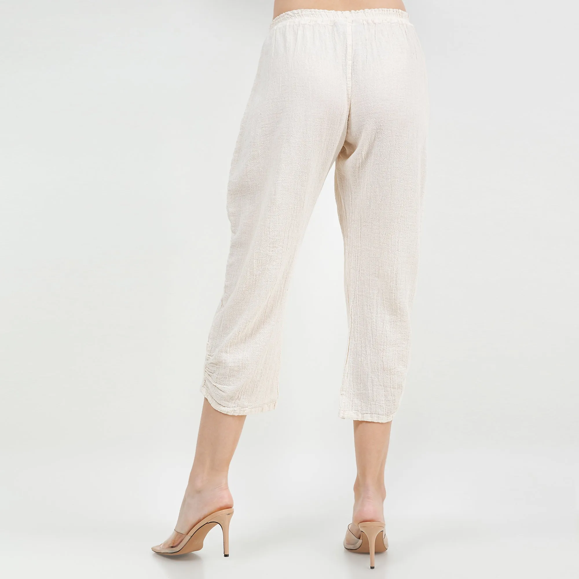Becky Legging Capris 100% Cotton Gauze,Women Wear