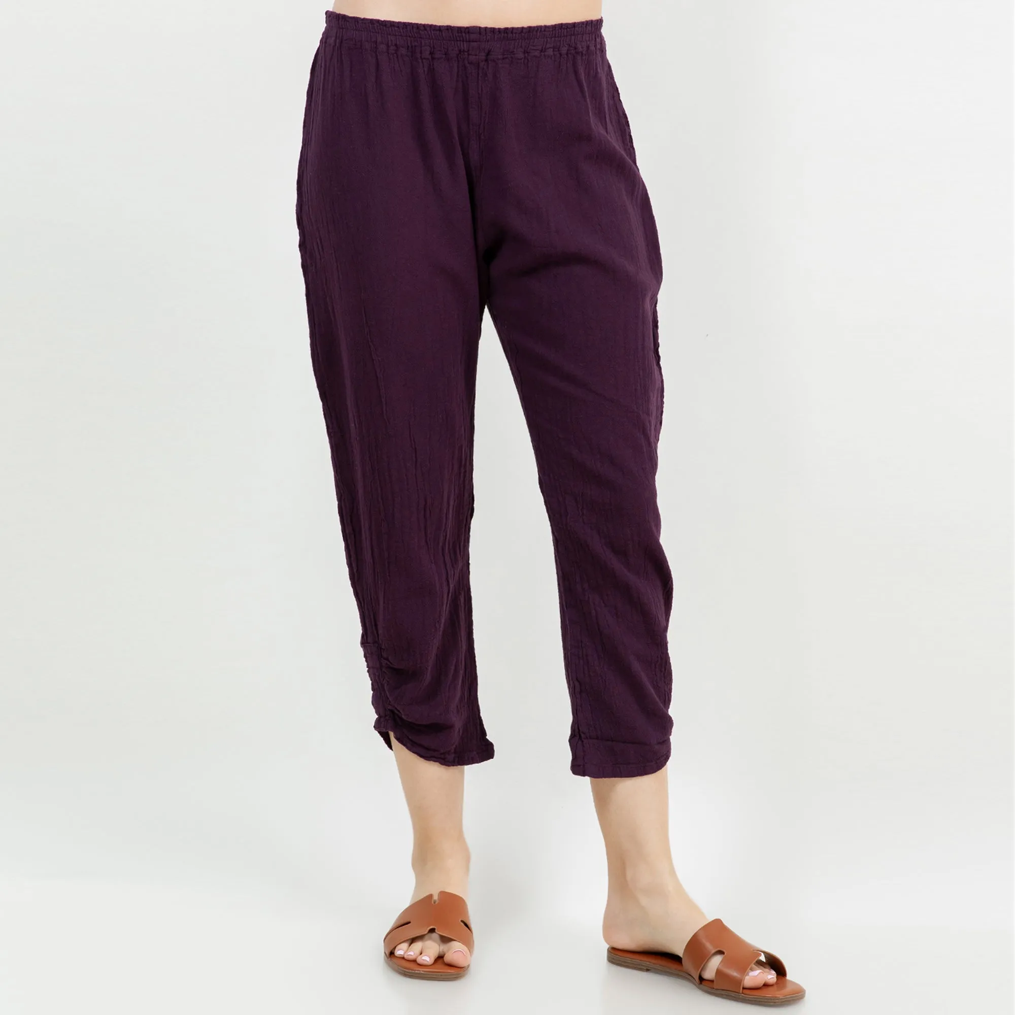 Becky Legging Capris 100% Cotton Gauze,Women Wear