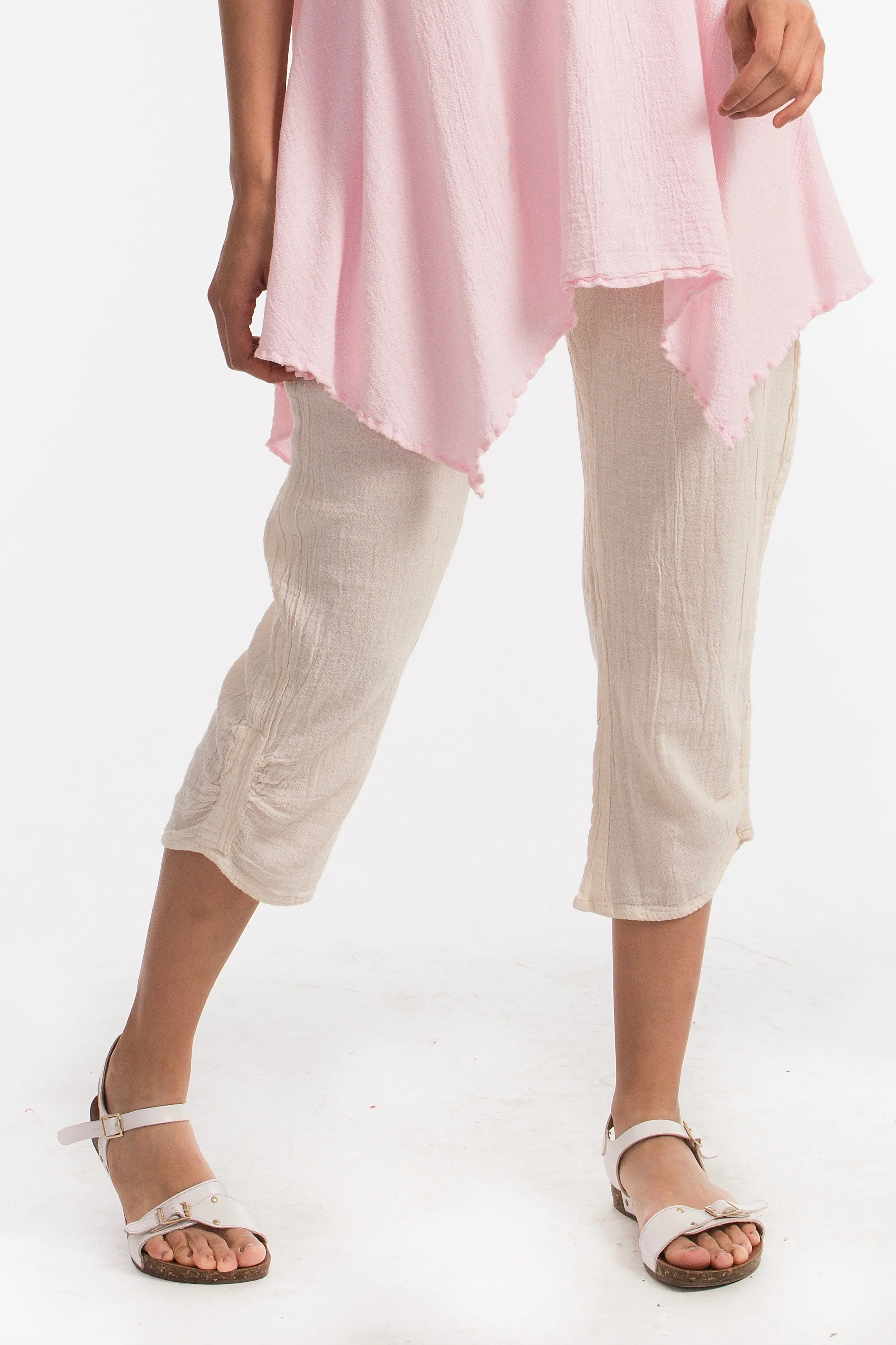 Becky Legging Capris 100% Cotton Gauze,Women Wear