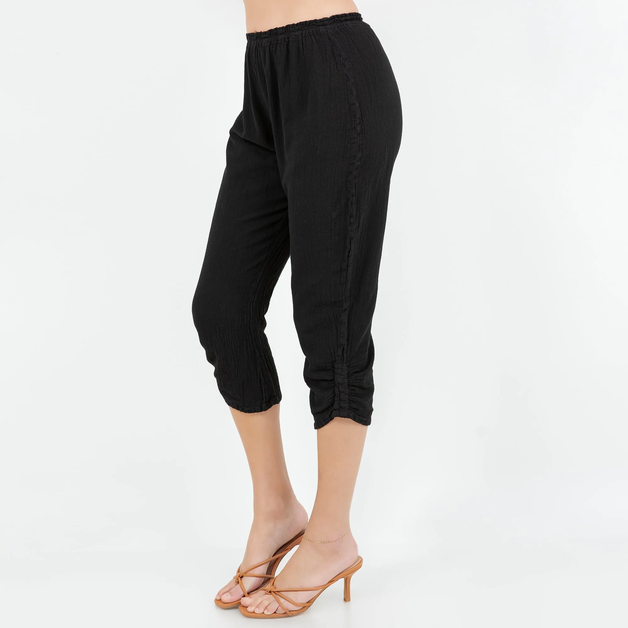Becky Legging Capris 100% Cotton Gauze,Women Wear