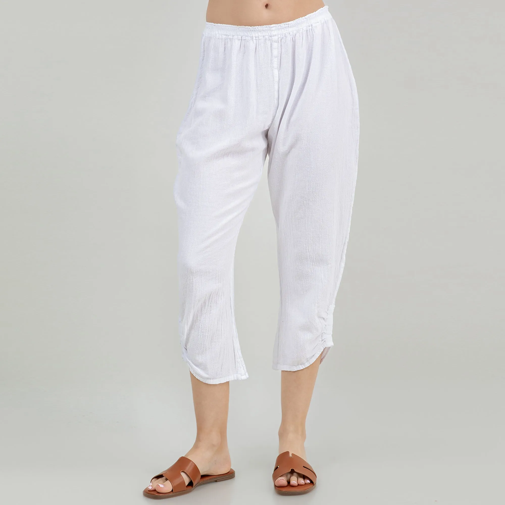 Becky Legging Capris 100% Cotton Gauze,Women Wear