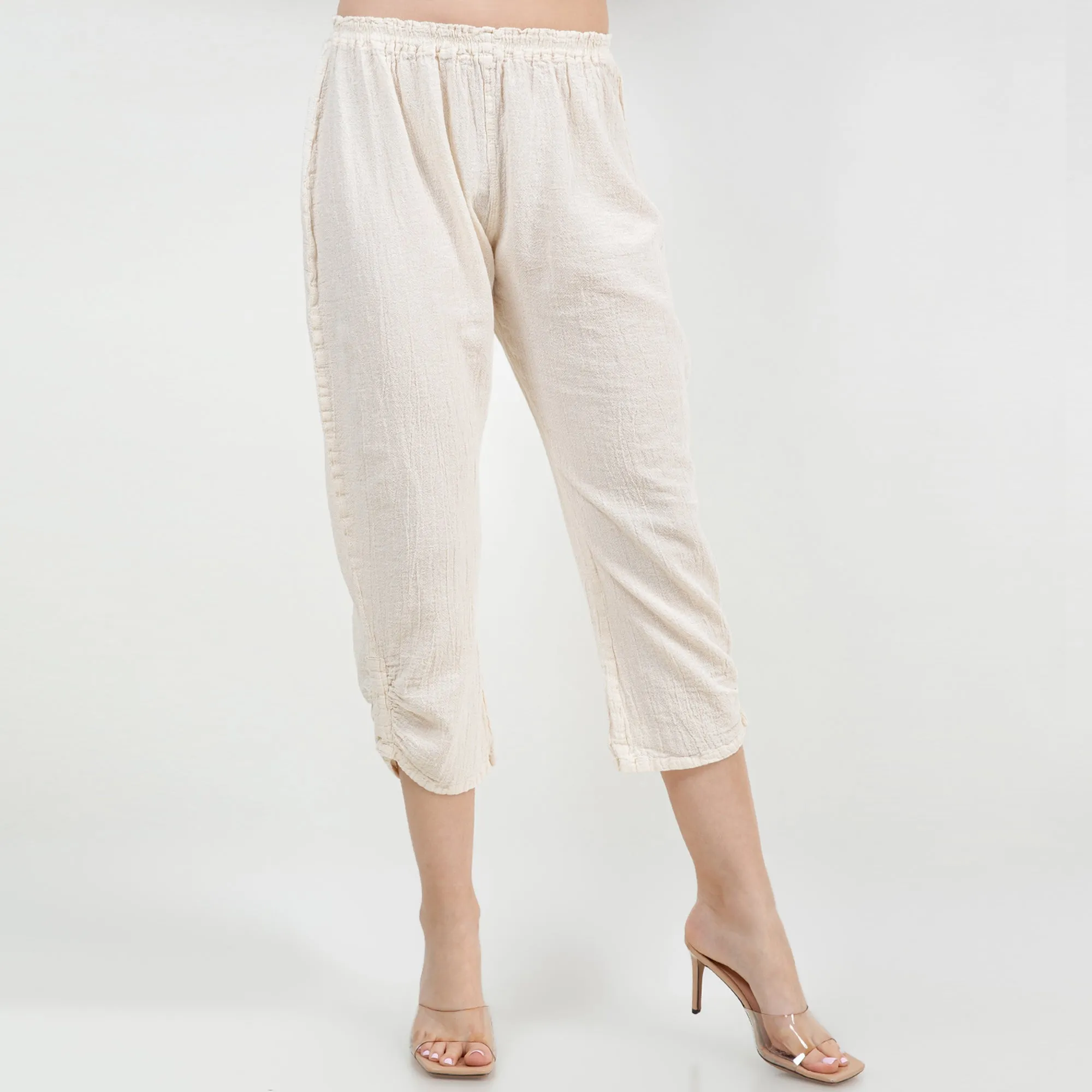 Becky Legging Capris 100% Cotton Gauze,Women Wear