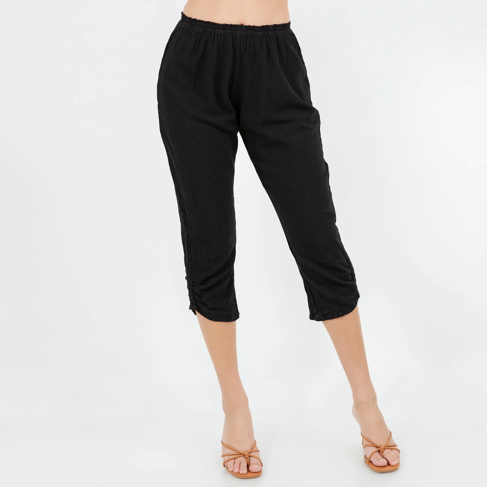 Becky Legging Capris 100% Cotton Gauze,Women Wear