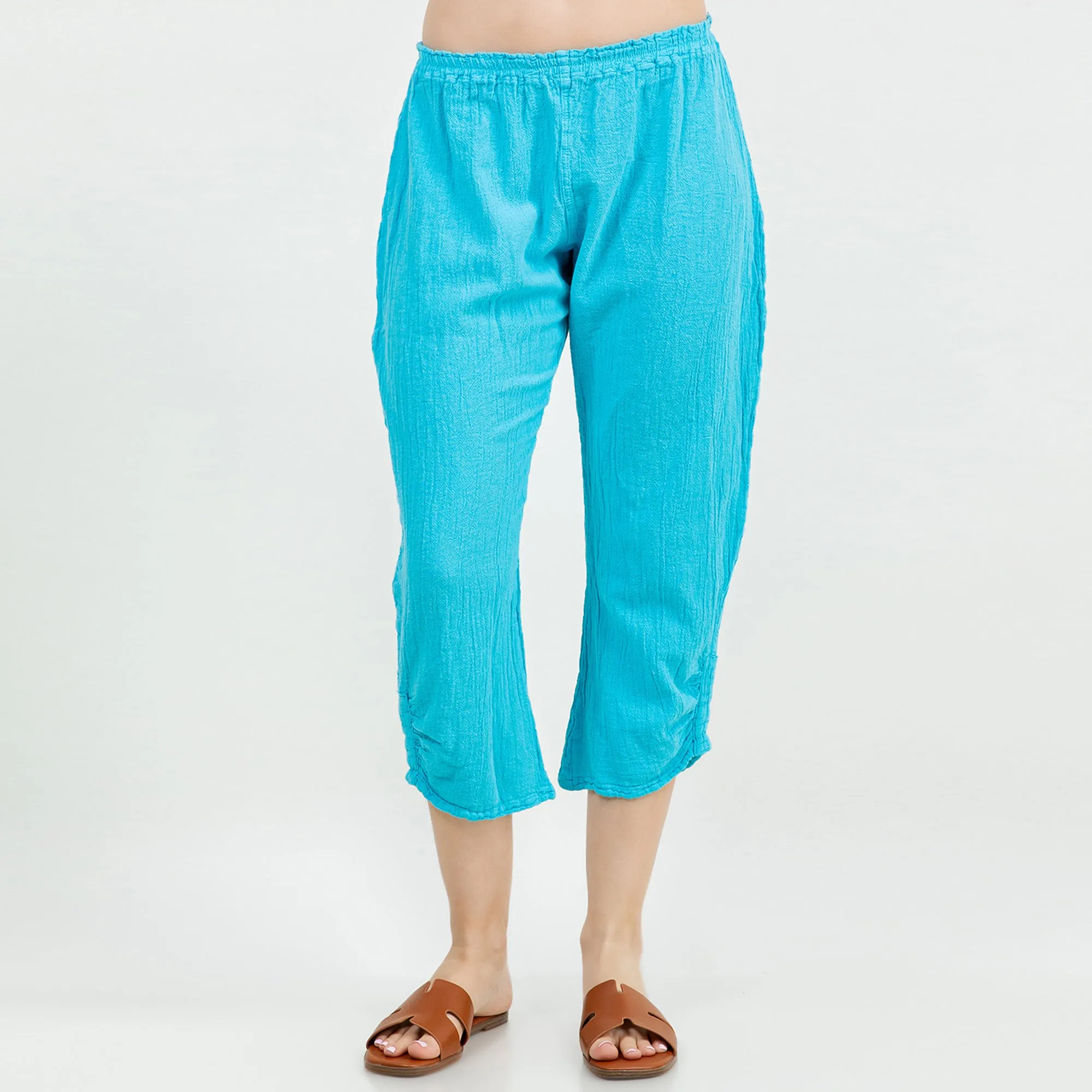 Becky Legging Capris 100% Cotton Gauze,Women Wear