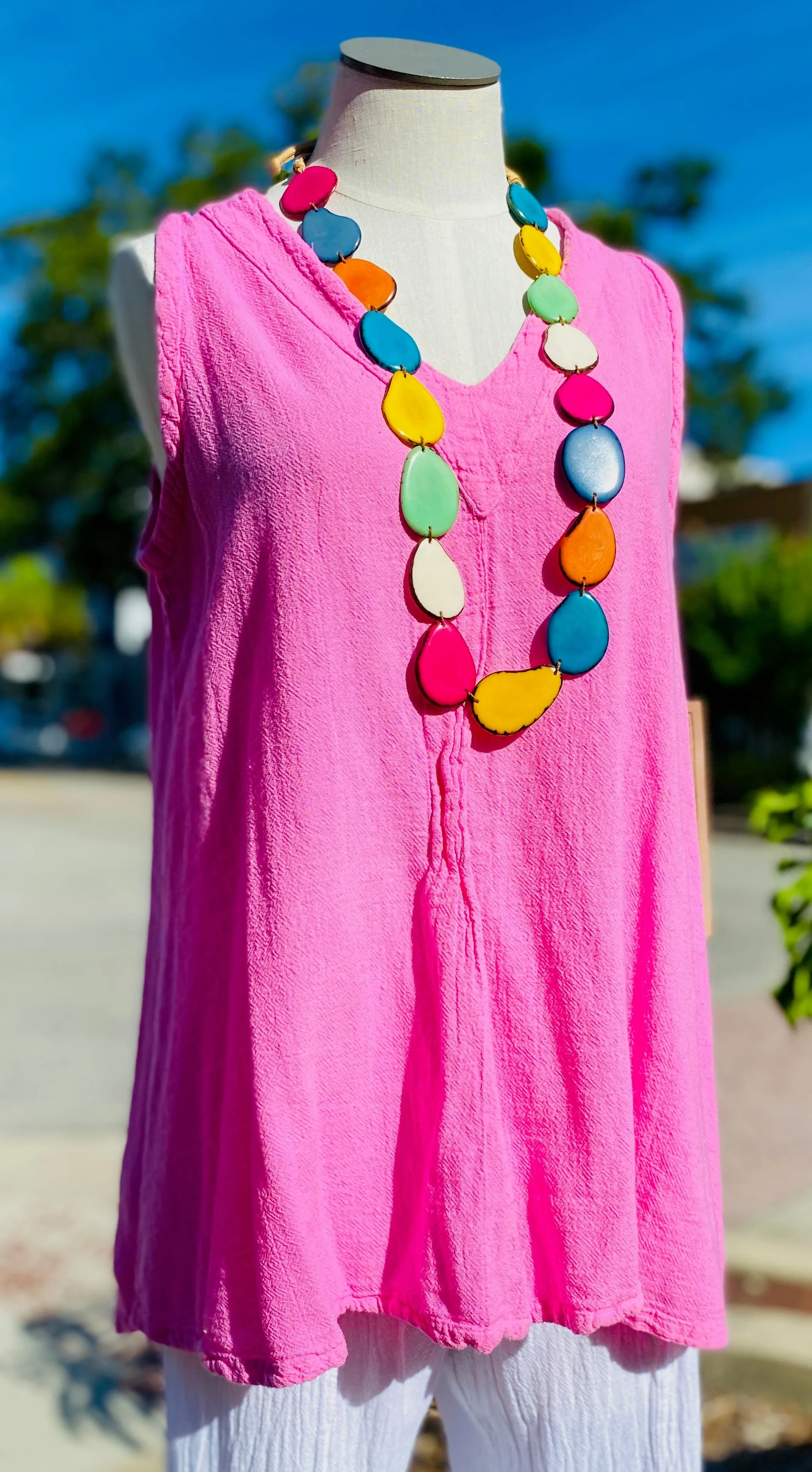Biddy- Tunic Tank with Fun Pleating Detail,Women Wear