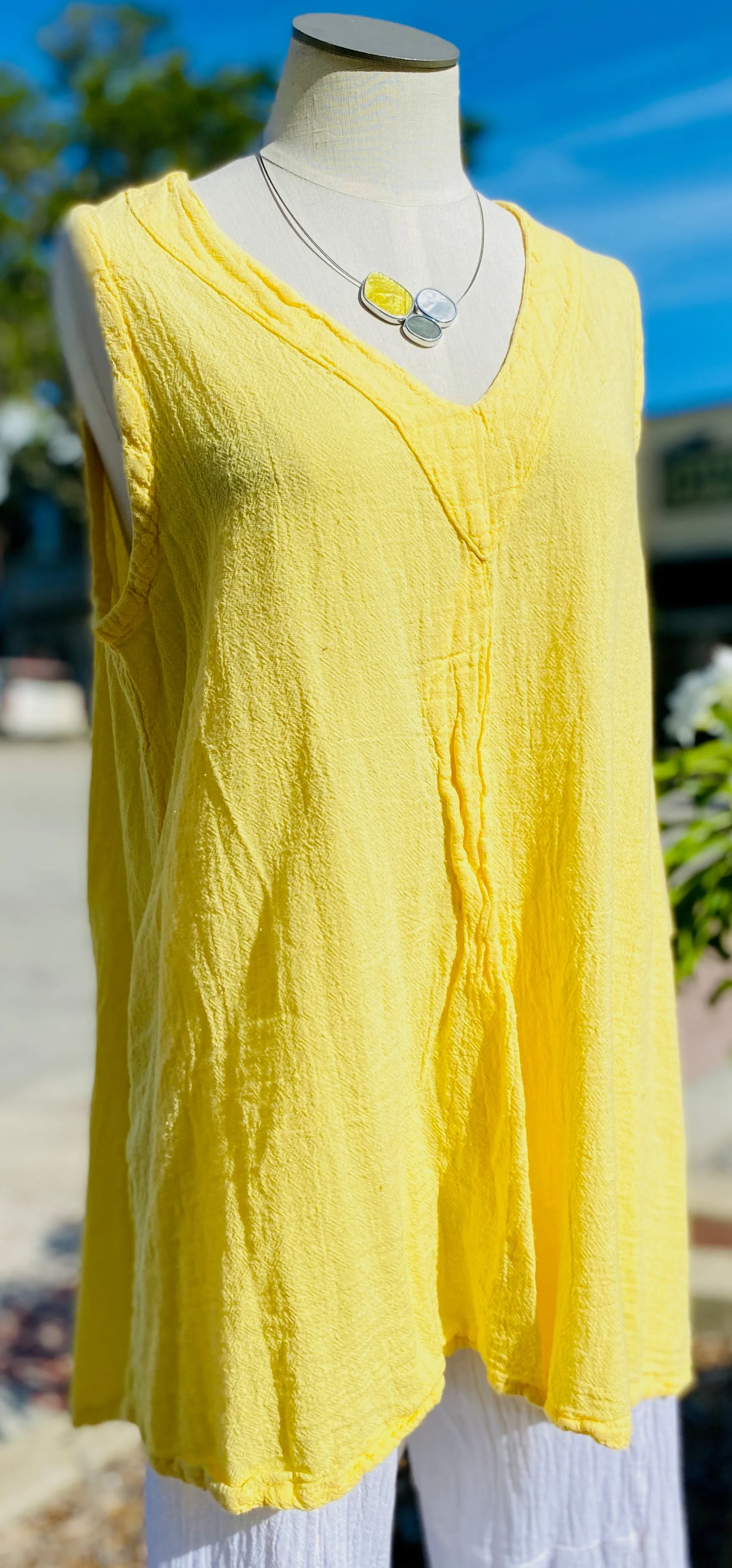 Biddy- Tunic Tank with Fun Pleating Detail,Women Wear