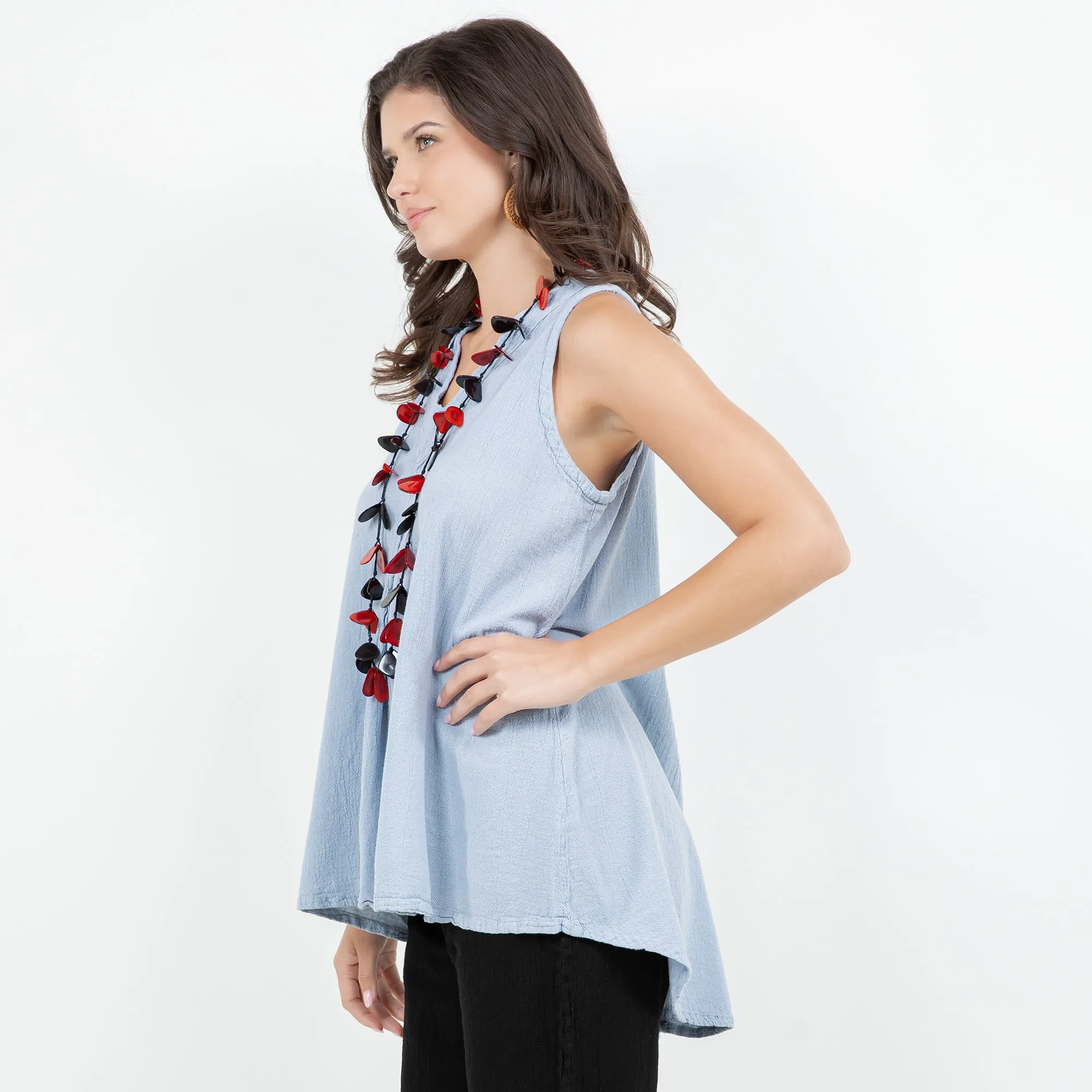 Biddy- Tunic Tank with Fun Pleating Detail,Women Wear
