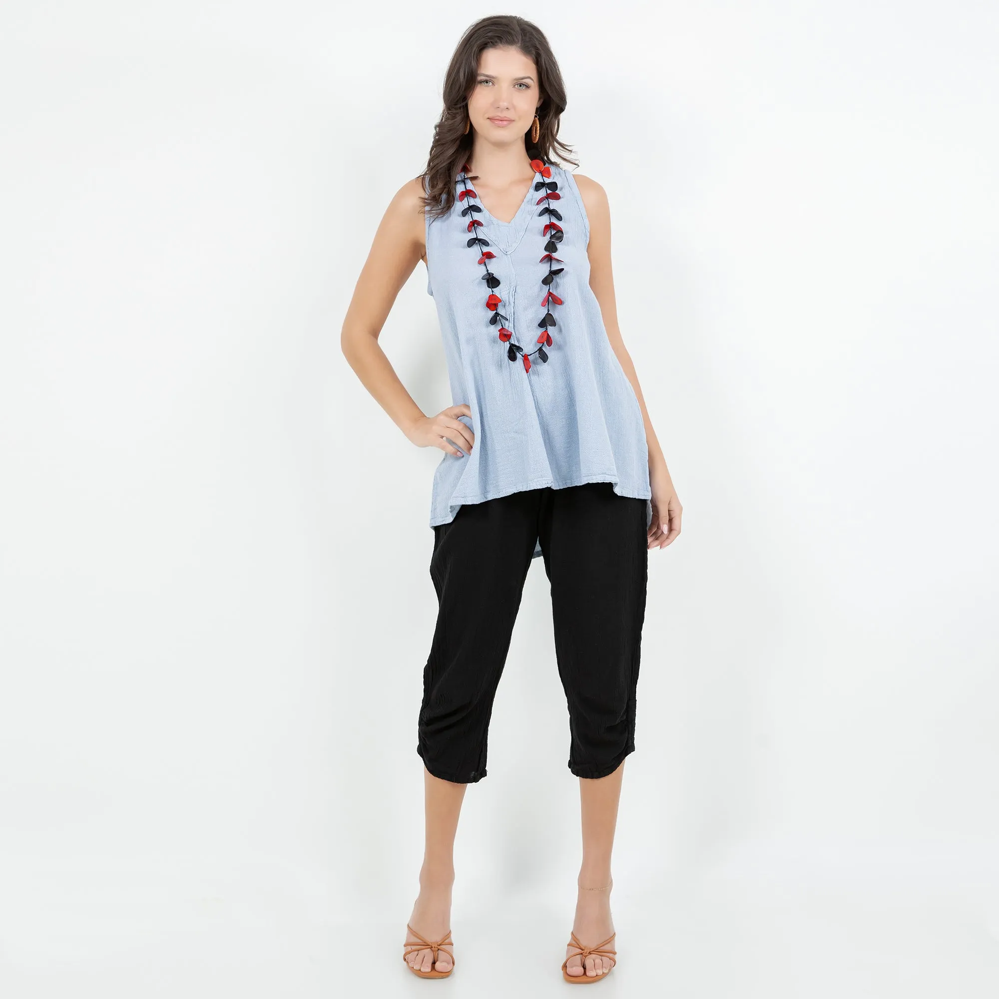 Biddy- Tunic Tank with Fun Pleating Detail,Women Wear