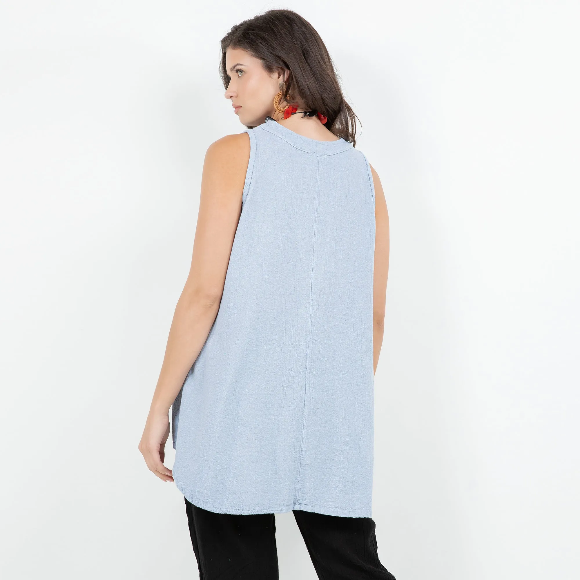 Biddy- Tunic Tank with Fun Pleating Detail,Women Wear