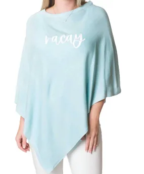 Boardwalk Poncho Light Blue Vacay,Women Wear