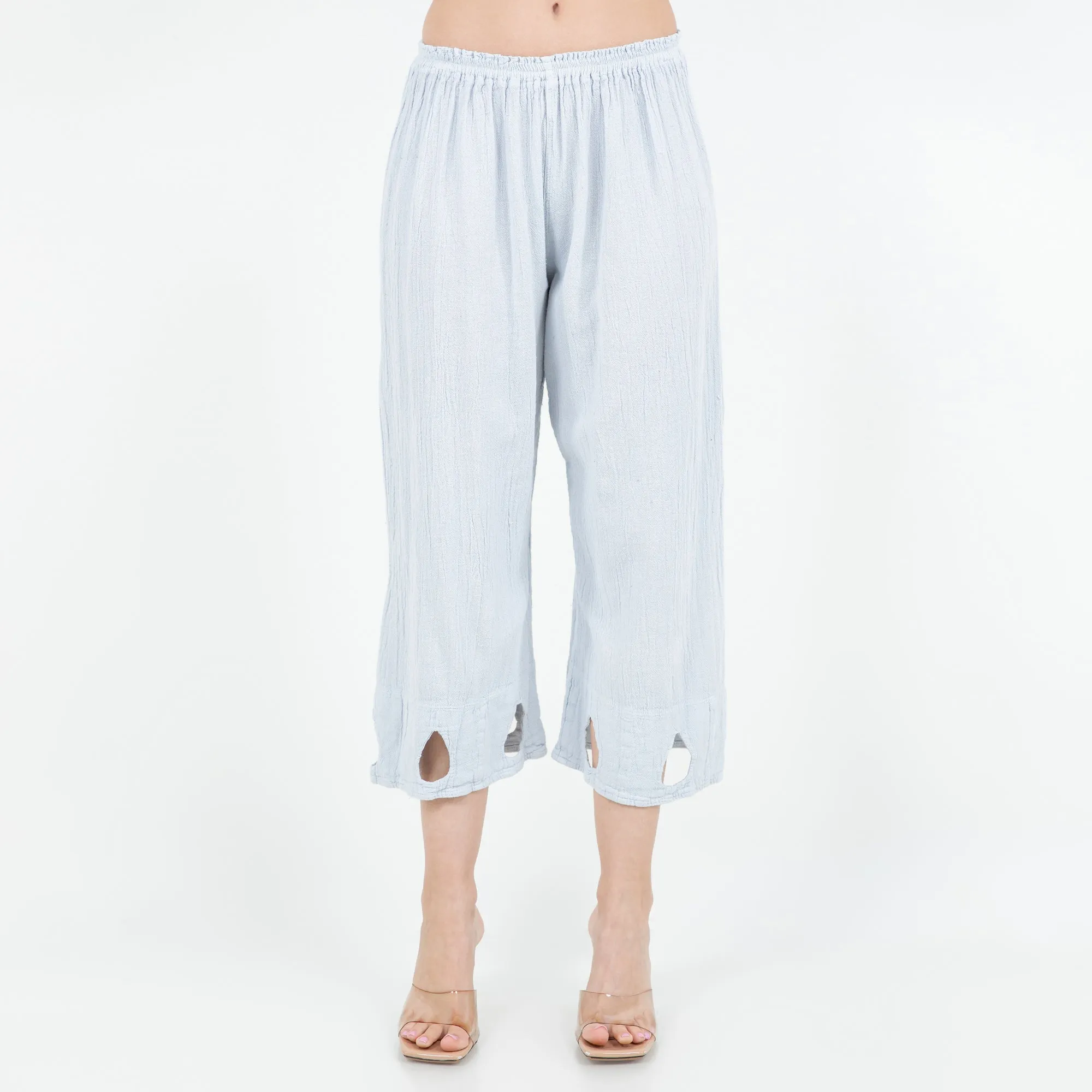 Brazil Keyhole Teardrop Detailed Pants - 100% Cotton Gauze,Women Wear