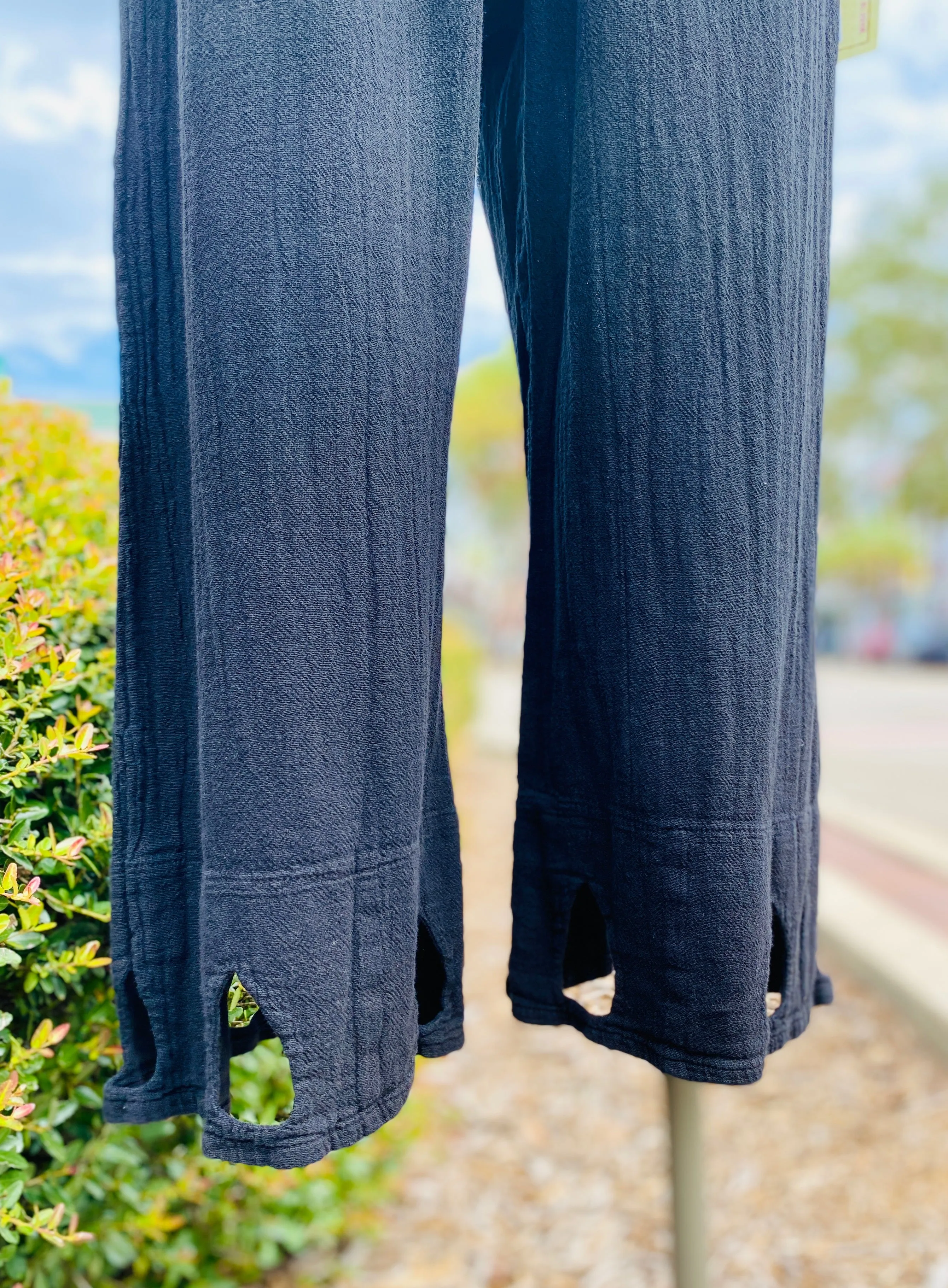 Brazil Keyhole Teardrop Detailed Pants - 100% Cotton Gauze,Women Wear