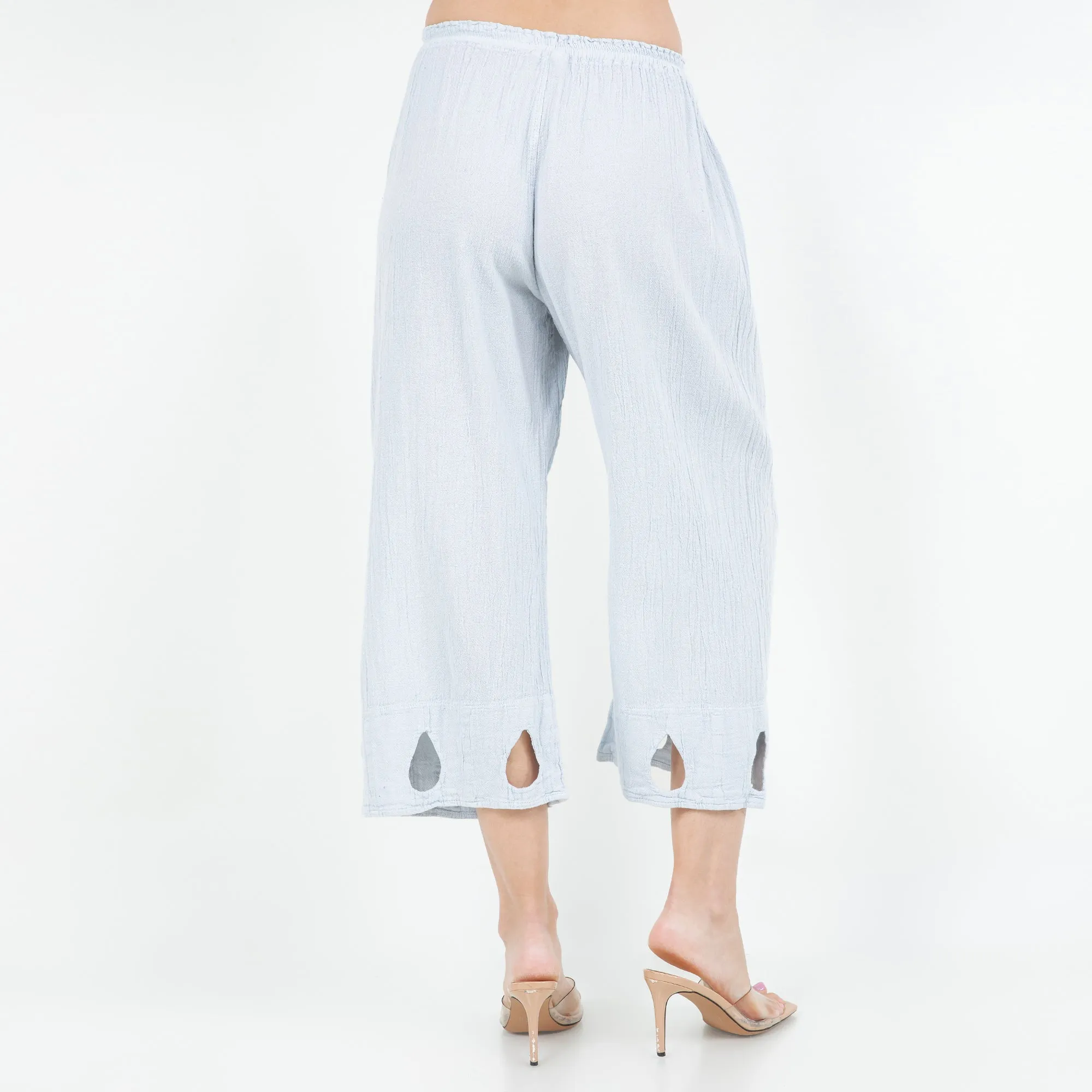 Brazil Keyhole Teardrop Detailed Pants - 100% Cotton Gauze,Women Wear