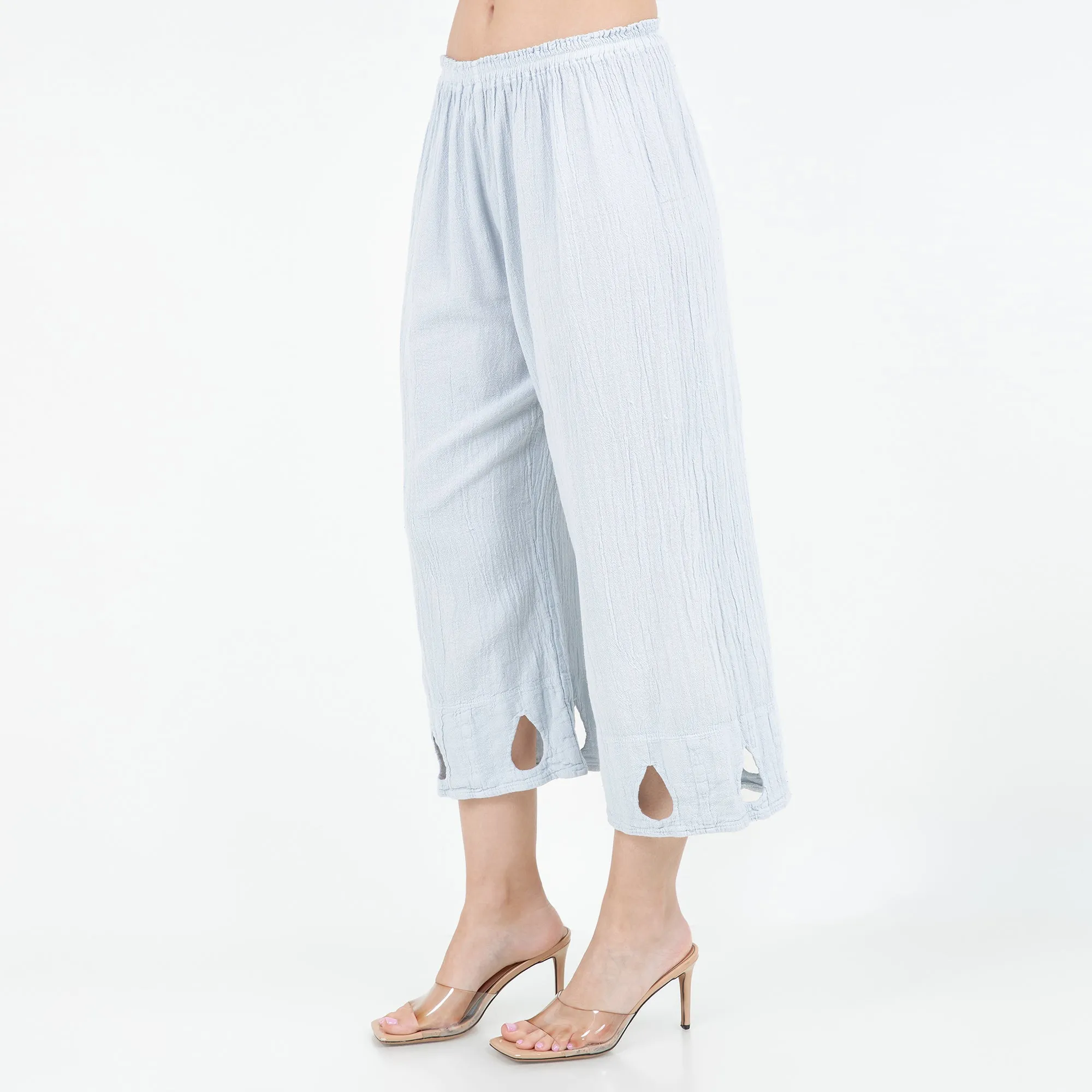 Brazil Keyhole Teardrop Detailed Pants - 100% Cotton Gauze,Women Wear