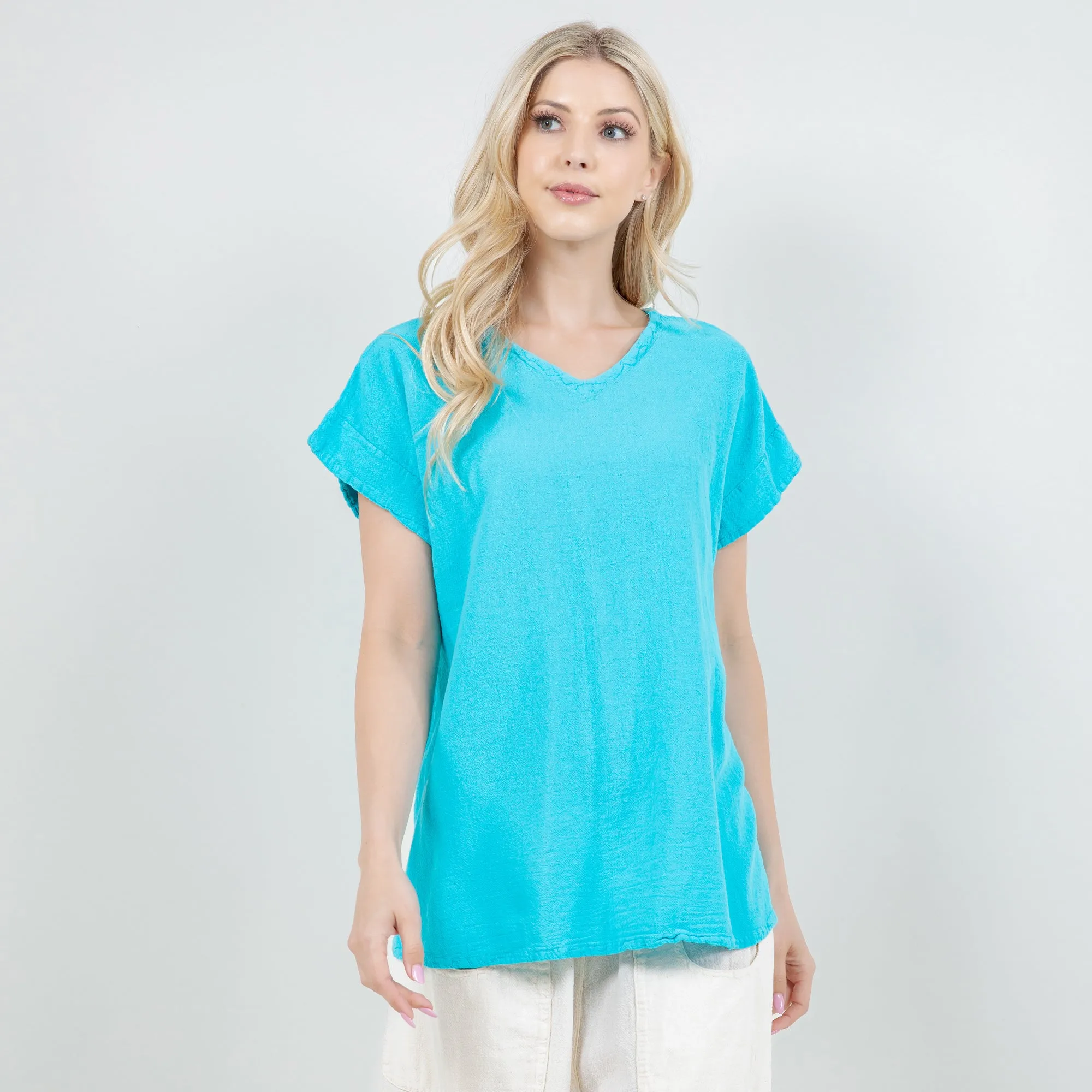 Carla 100% Cotton Gauze Top in OSFM,Women Wear