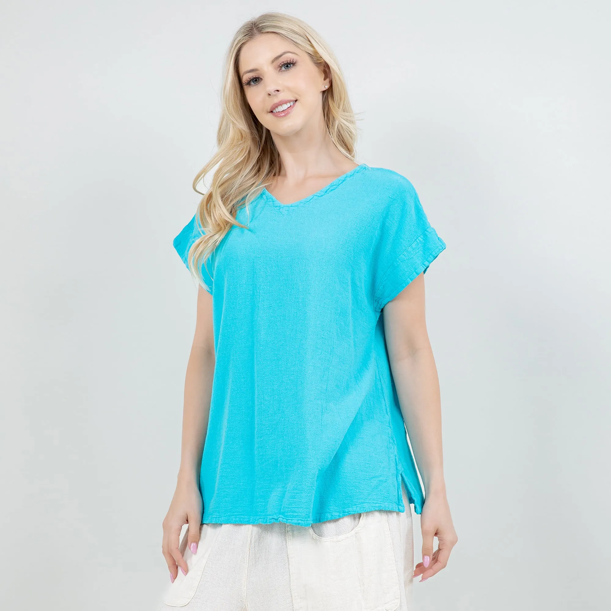 Carla 100% Cotton Gauze Top in OSFM,Women Wear