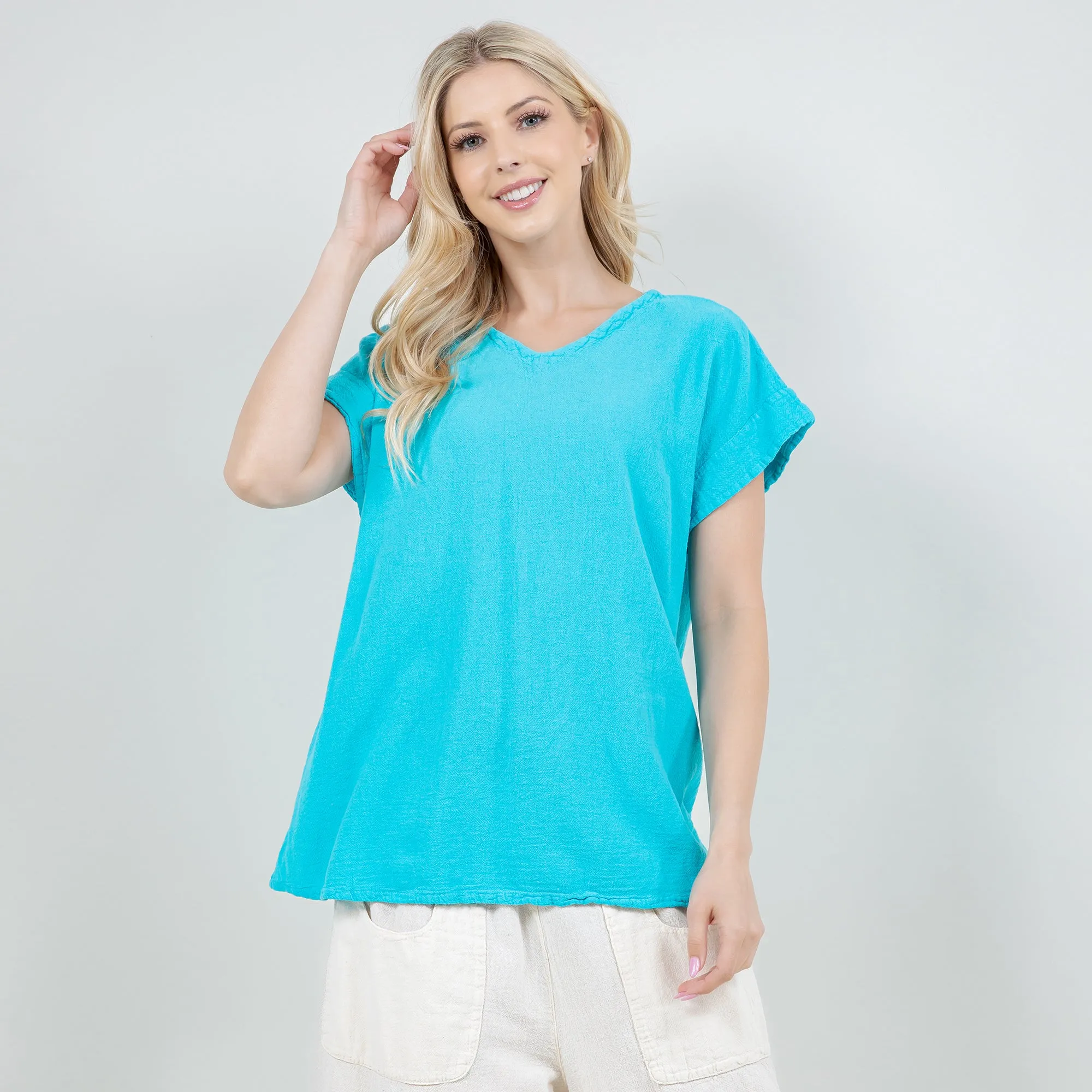 Carla 100% Cotton Gauze Top in OSFM,Women Wear