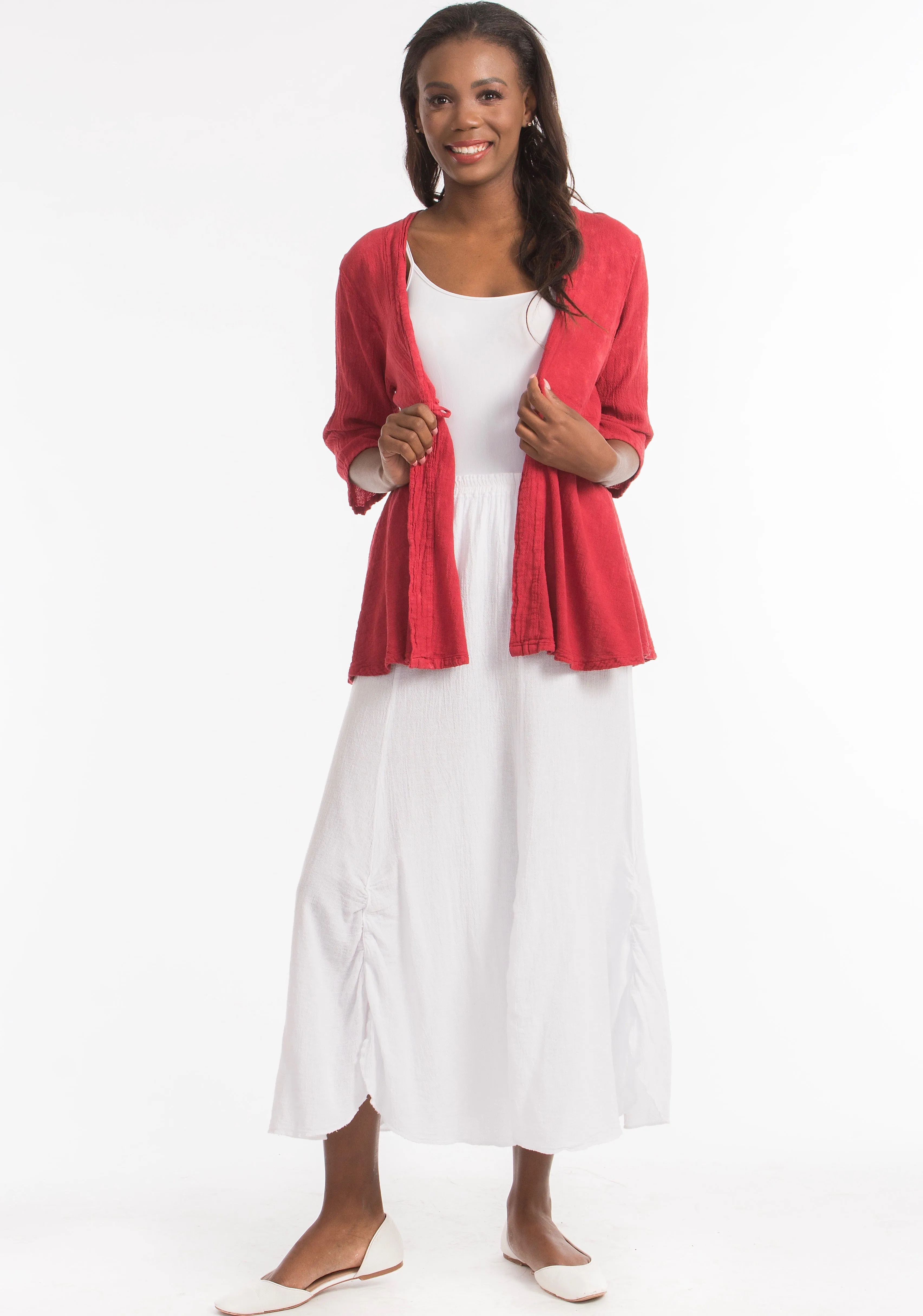 Chinatown Elbow Length Cotton Gauze Jacket,Women Wear