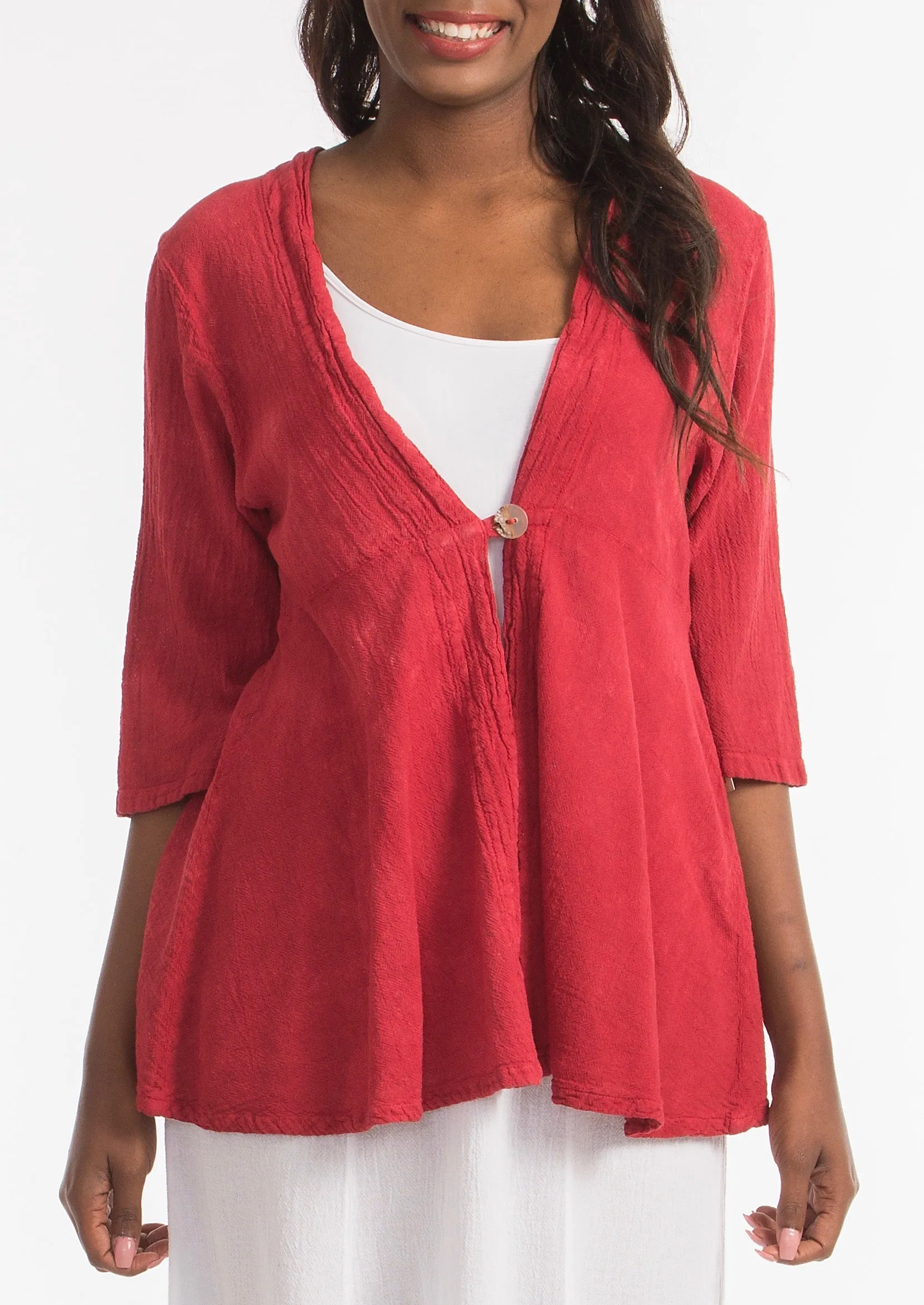 Chinatown Elbow Length Cotton Gauze Jacket,Women Wear