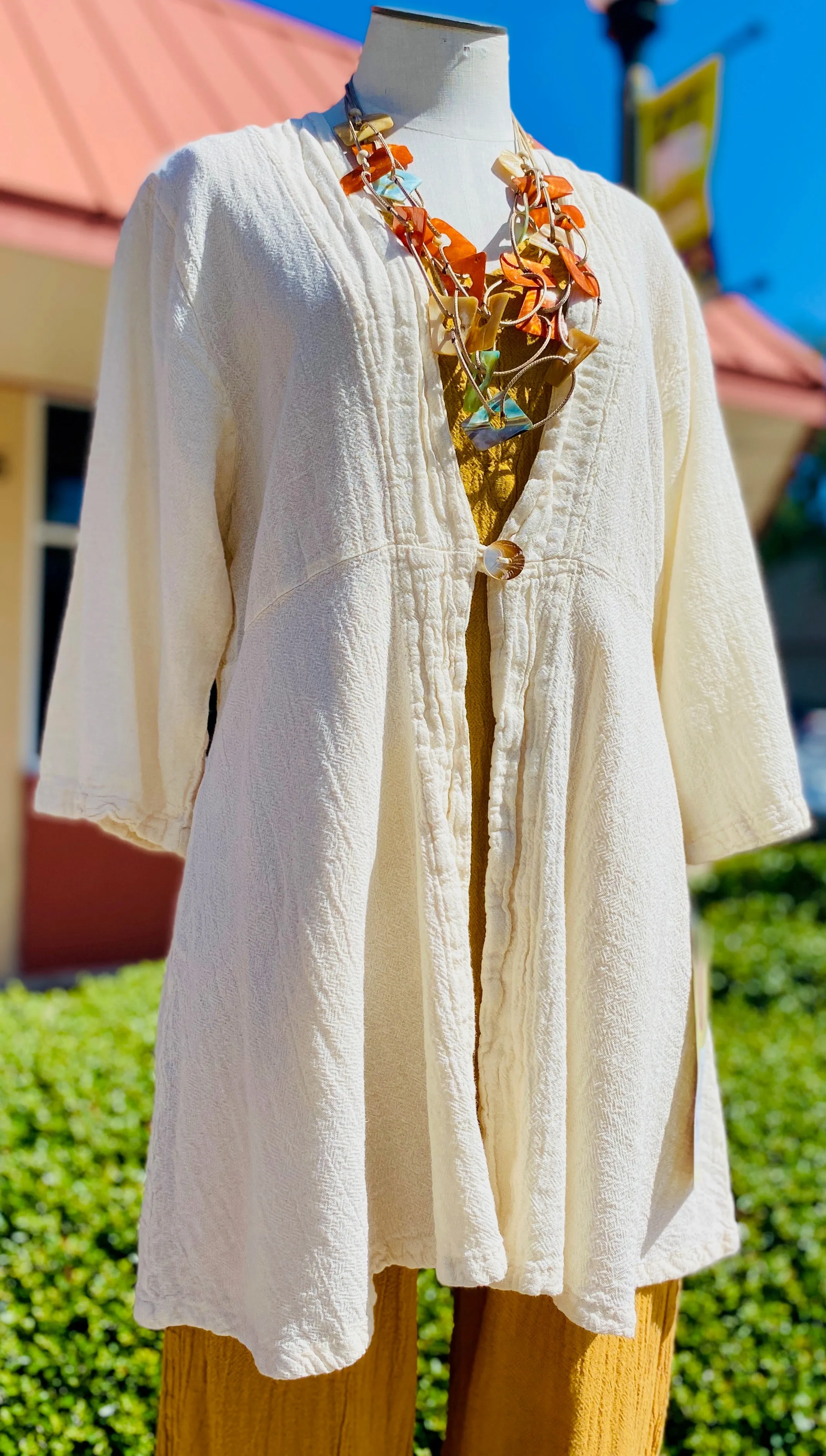 Chinatown Elbow Length Cotton Gauze Jacket,Women Wear