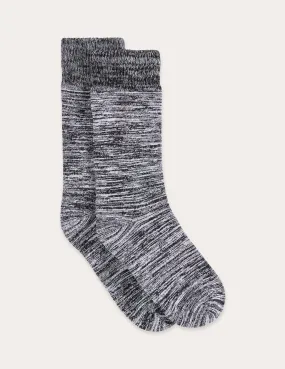 Chunky Bed Socks - Black Marl,Men Socks