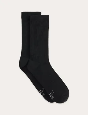 Cushioned Crew Socks - Black,Women Socks
