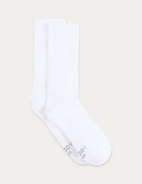 Cushioned Crew Socks - White,Women Socks