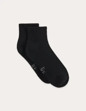 Cushioned Quarter Crew Socks - Black,Men Socks